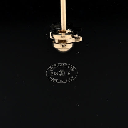 Chanel Resin Pearl Perfume Bottle CC Brooch Black Gold 3 of 4