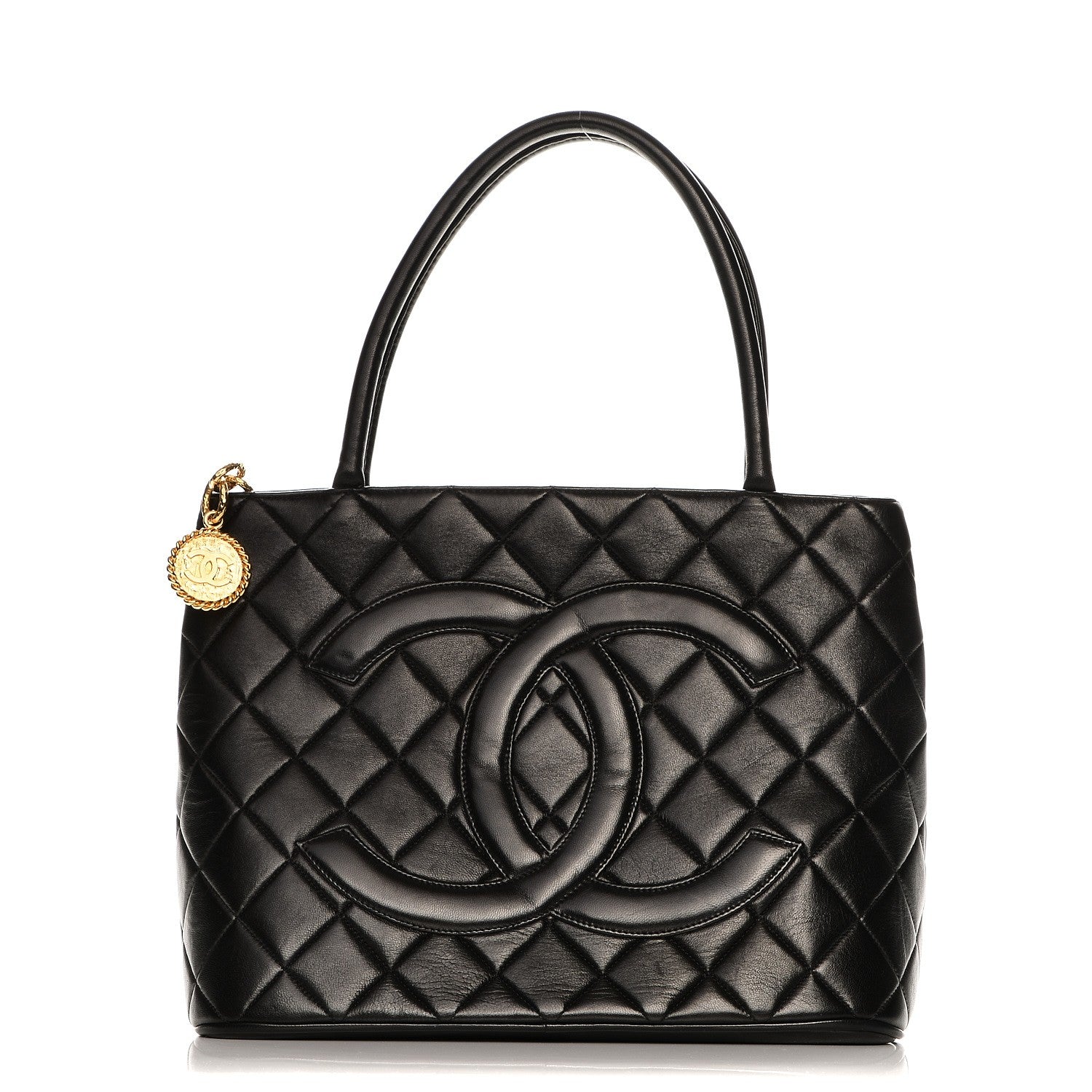 Chanel Lambskin Quilted Medallion Tote Black 1 of 7