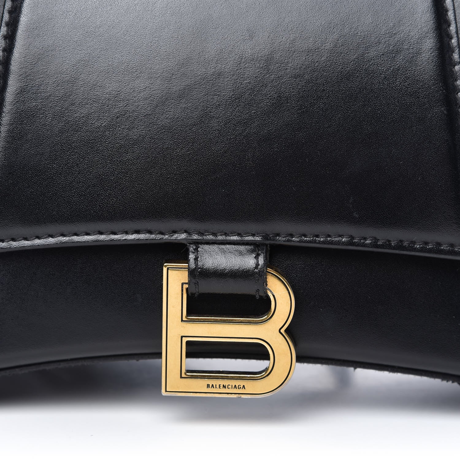 Balenciaga Shiny Box Calfskin Small Hourglass Top Handle Bag Black 9 of 9