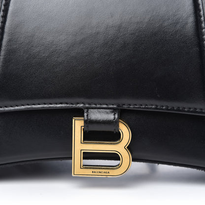Balenciaga Shiny Box Calfskin Small Hourglass Top Handle Bag Black 9 of 9