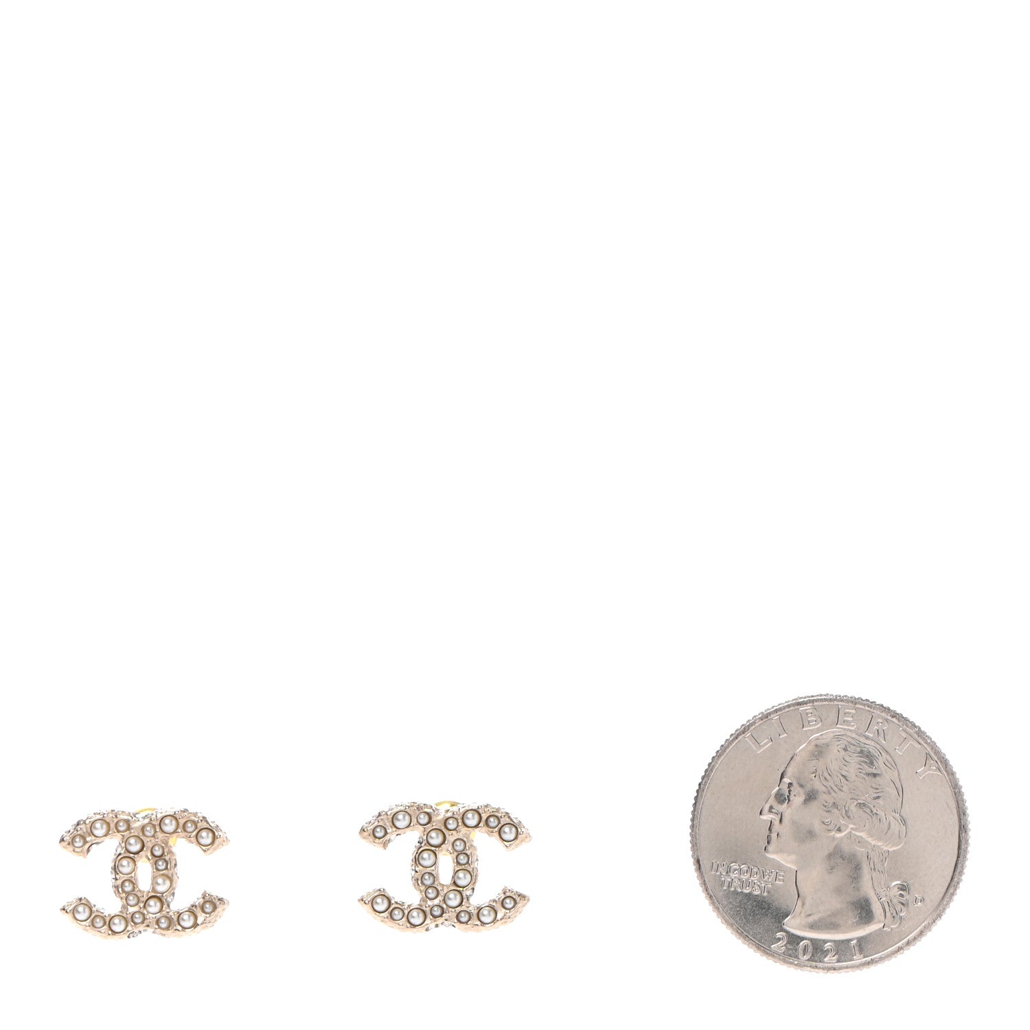 Chanel Pearl CC Earrings Gold 2 of 4