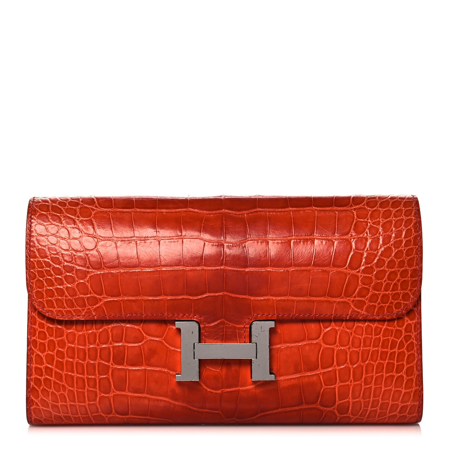 Shiny Alligator Constance Long Wallet Sanguine