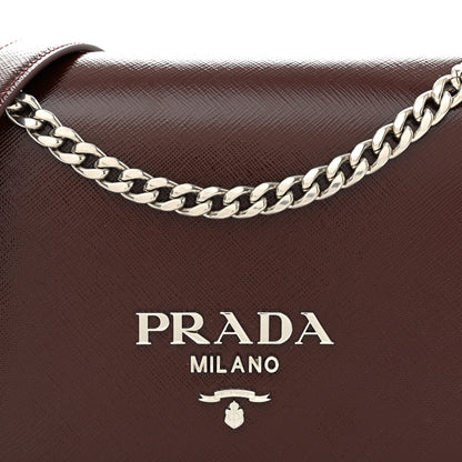 Prada Saffiano Vernice Flap Chain Crossbody Granato 7 of 10