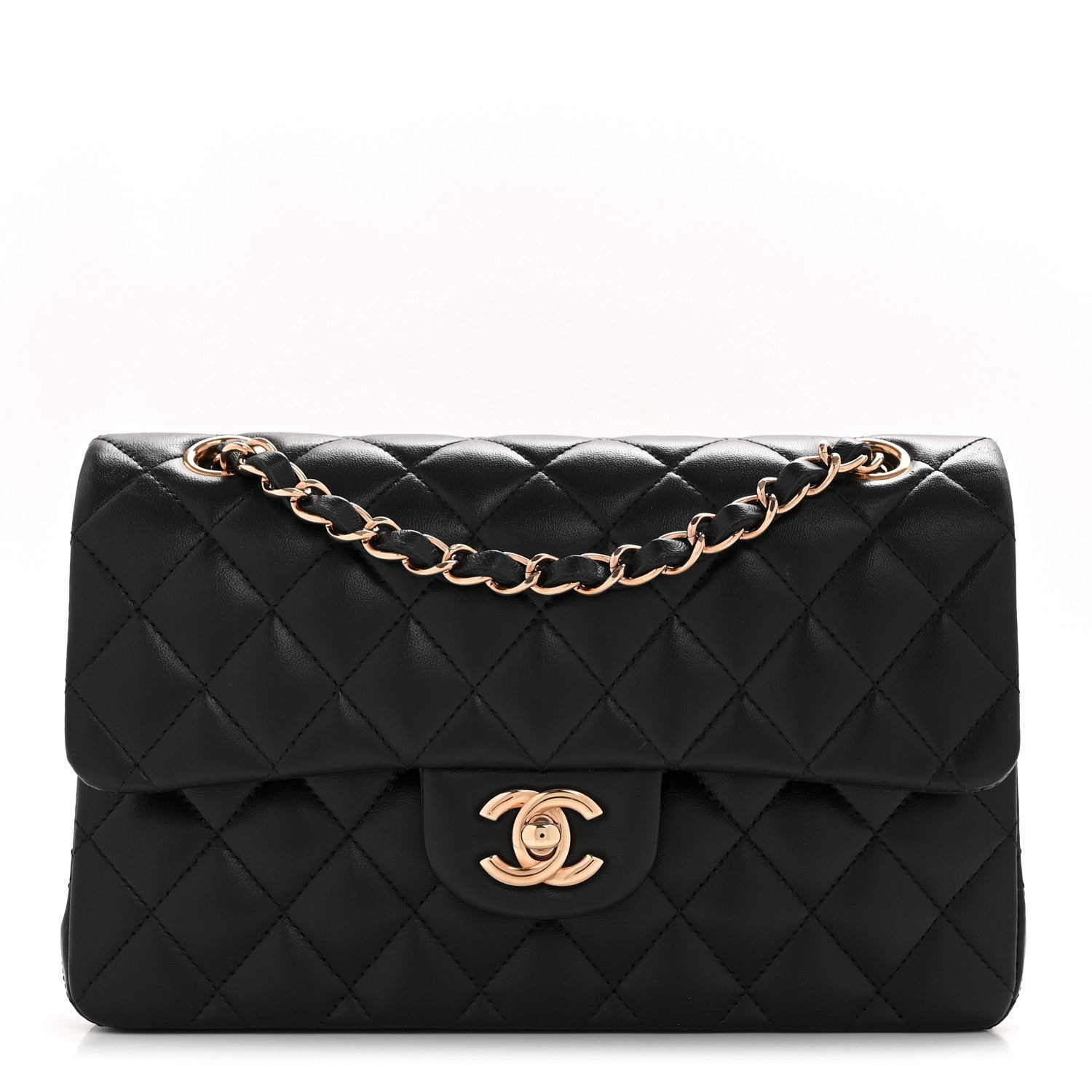 Chanel Lambskin Quilted Small Double Flap Black 1 of 15