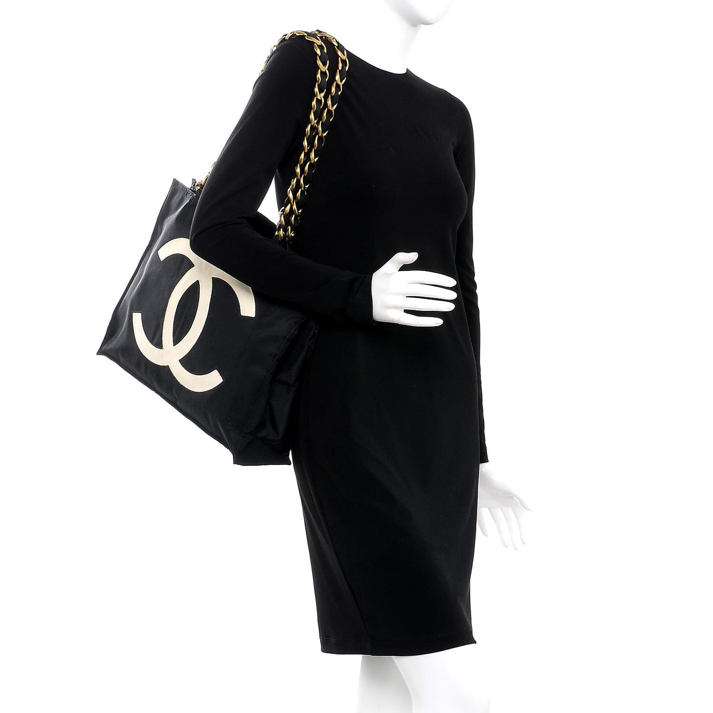 Canvas Chain Jumbo CC Tote Black