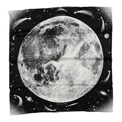 Hermes Silk Clair De Lune Double Face Scarf 70 Black White 1 of 5