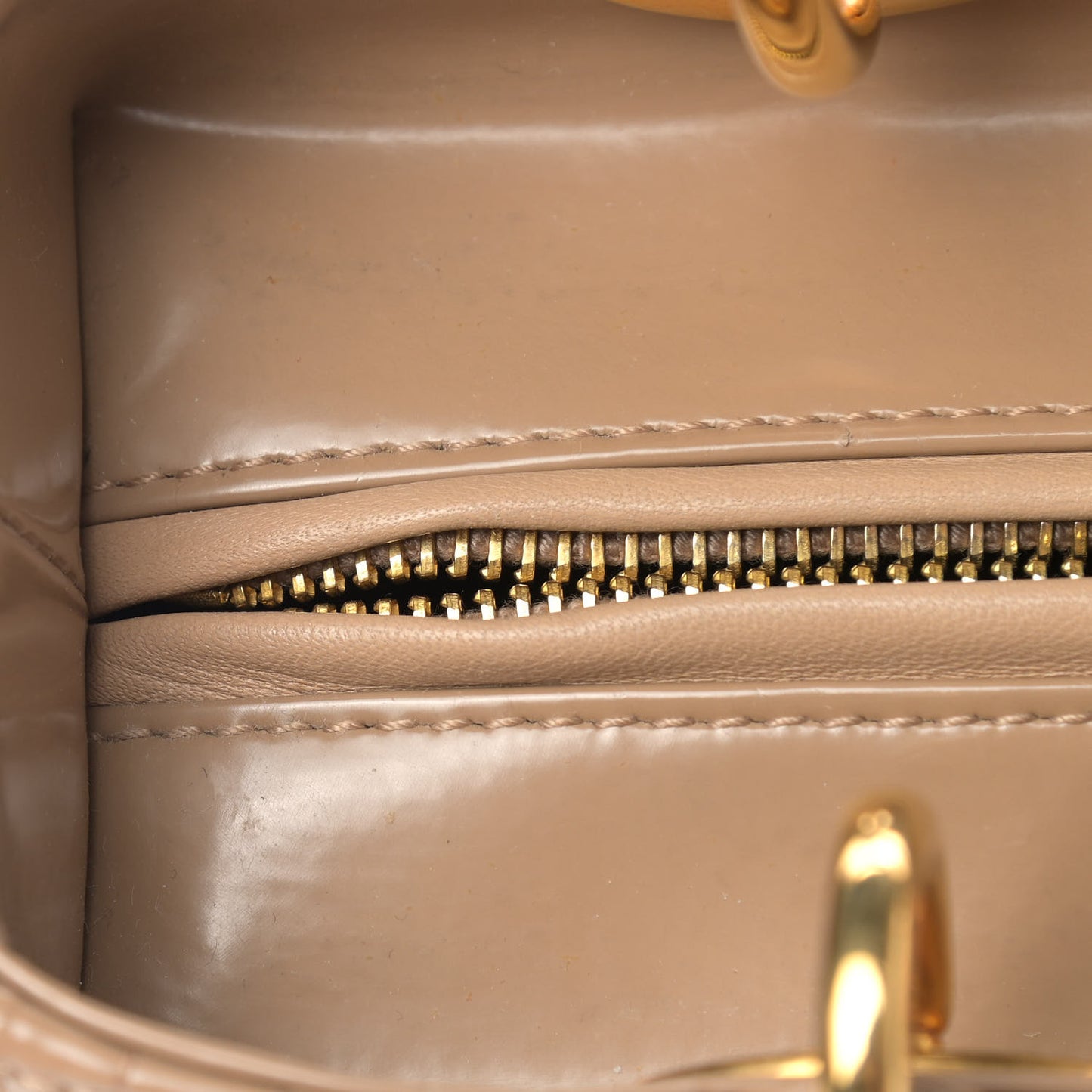 Patent Cannage Medium Lady Dior Brown