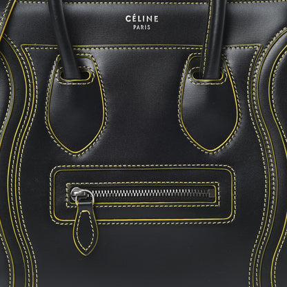 Celine Satin Calfskin Nano Debossed Luggage Black 8 of 12