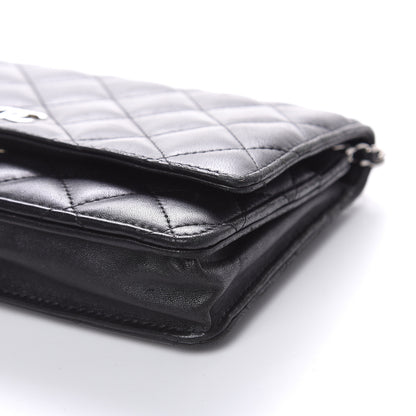 Chanel Lambskin Quilted Wallet On Chain WOC Black 10 of 19