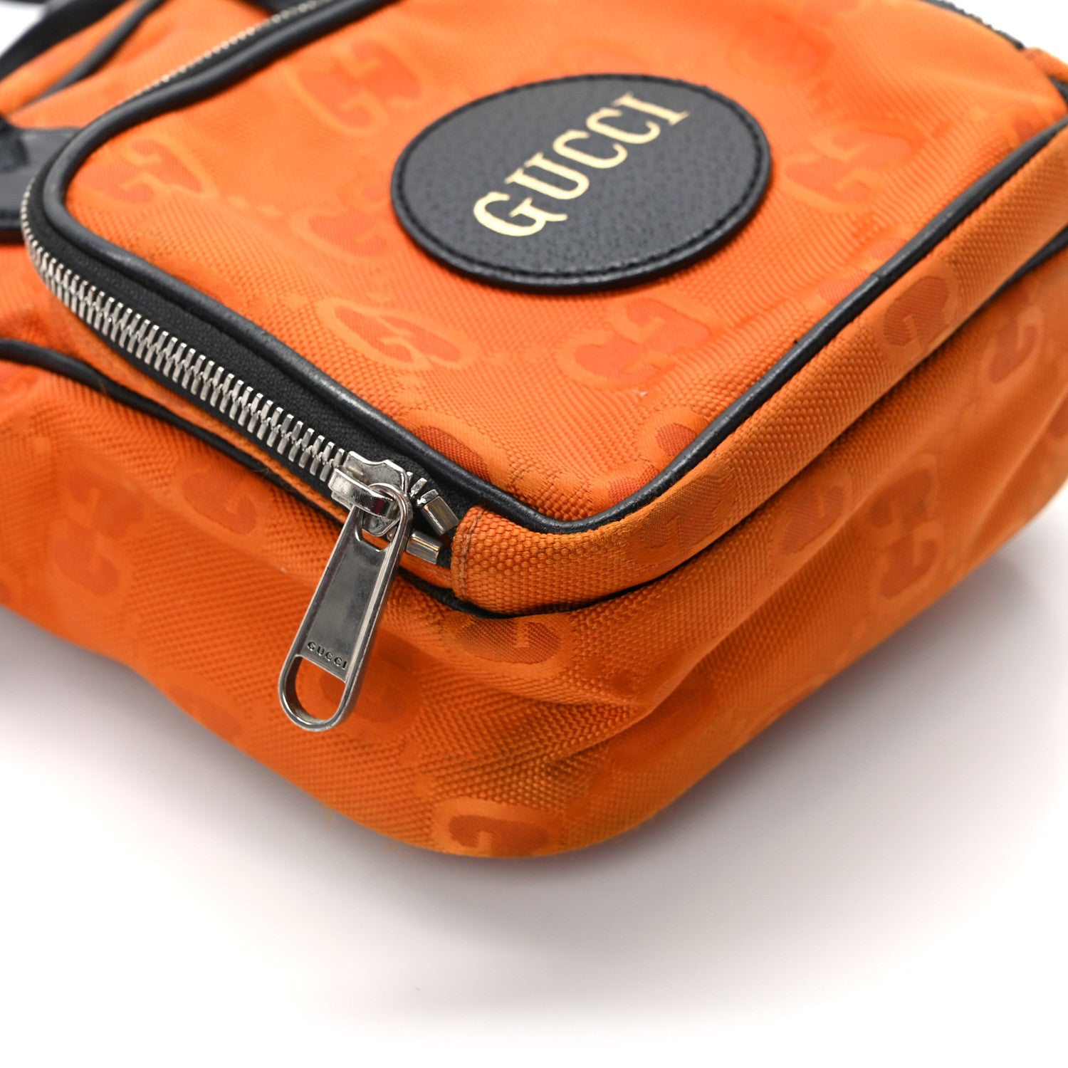 Gucci Econyl Nylon Monogram Off The Grid Shoulder Bag Carrot Orange Black 10 of 14