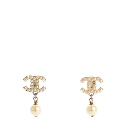 Chanel Pearl CC Drop Earrings Gold 1 of 5