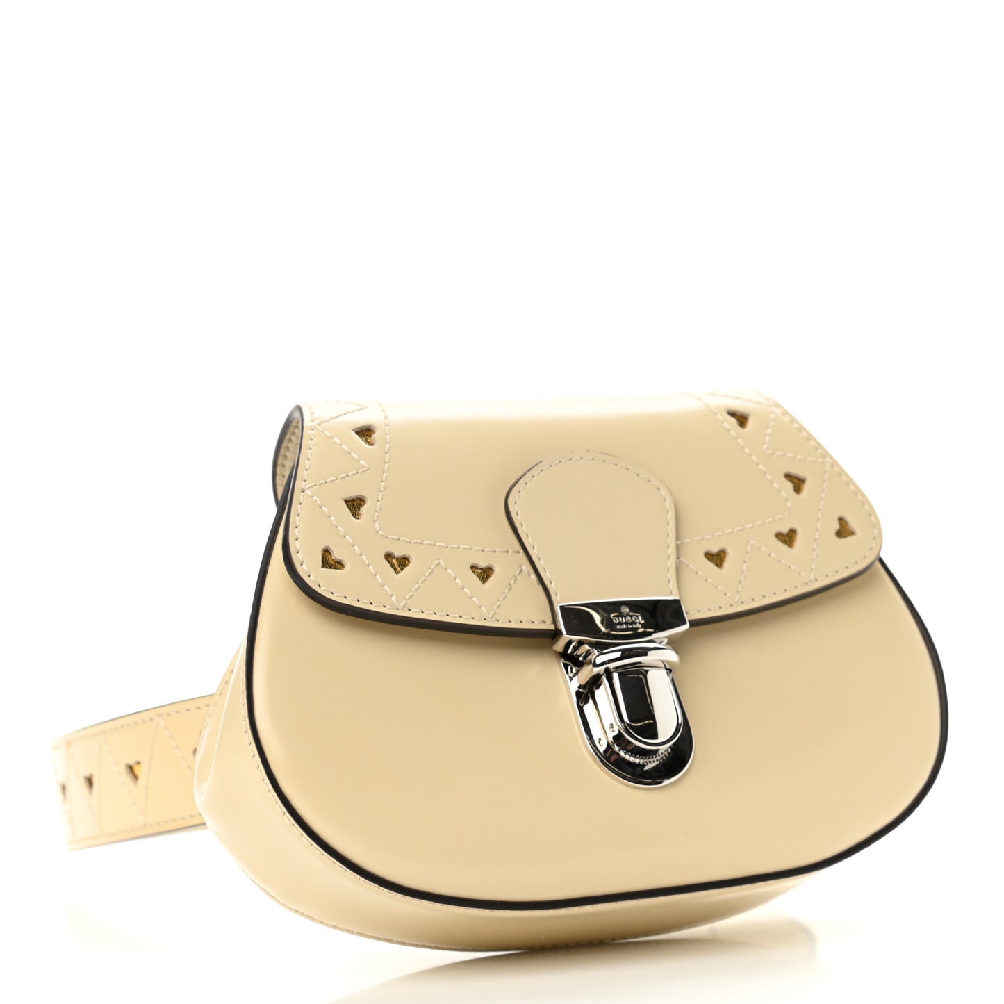 Calfskin Childrens Heart Belt Bag M White