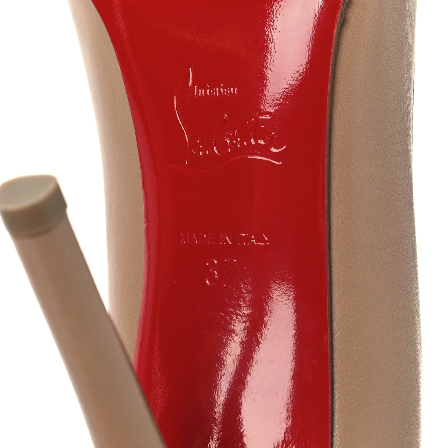 Christian Louboutin Nappa Apostrophy 100 Pumps 37 Nude 7 of 9