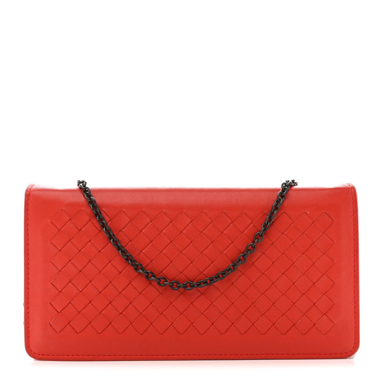 Nappa Intrecciato Continental Wallet on Chain Red