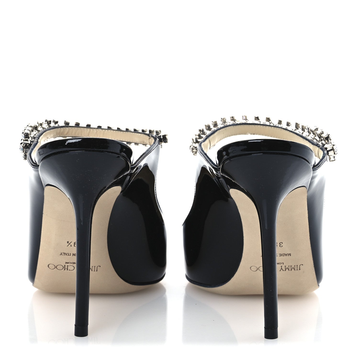 Jimmy Choo Patent Crystal Bing 100 Pumps 36 Black 39.5 Black 6 of 11