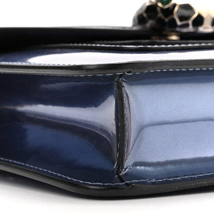 Bulgari Metallic Calfskin Serpenti Forever Crossbody Bag Blue 8 of 9