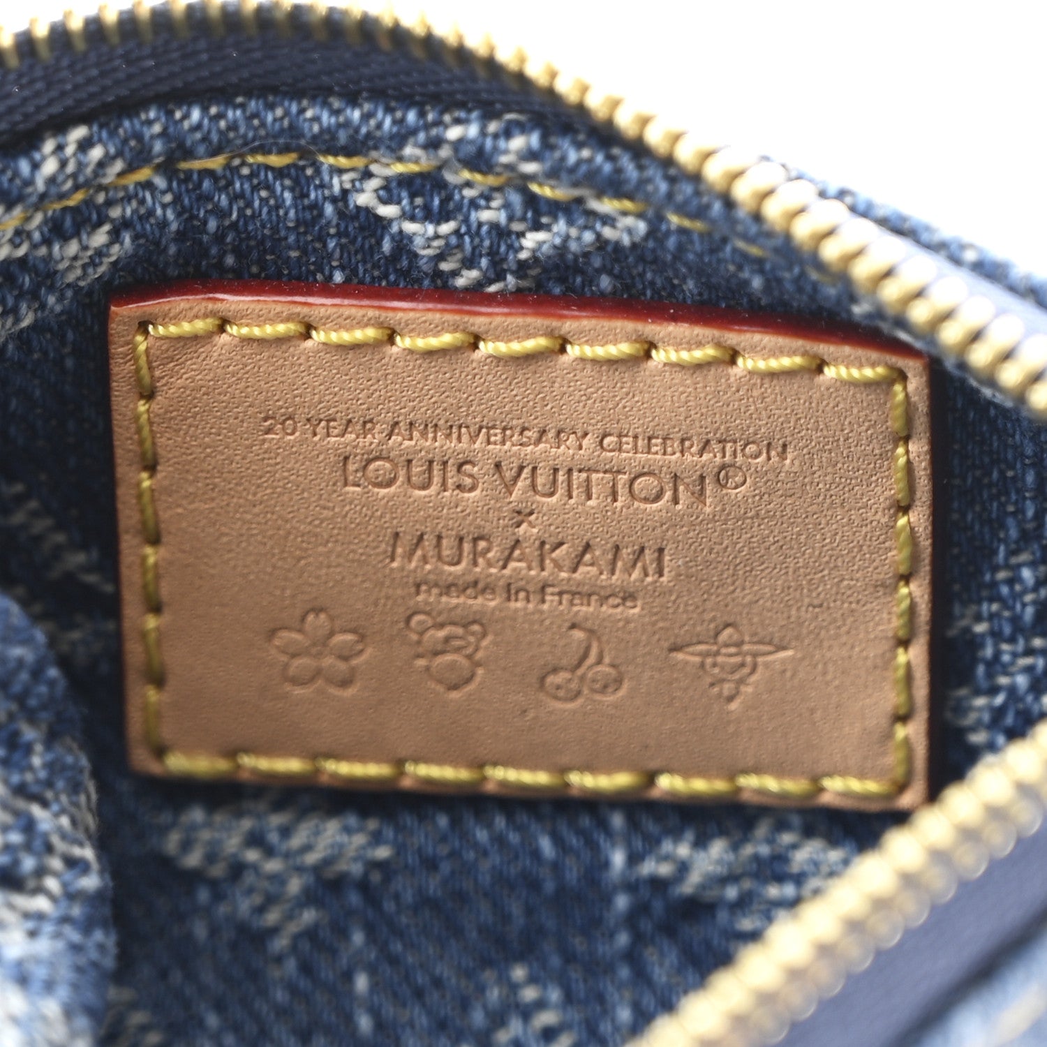 Louis Vuitton LV X TM Monogram Denim Cerises Key Pouch Blue 6 of 7