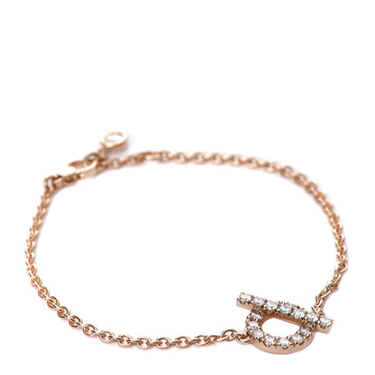 Hermes 18K Rose Gold Diamond Finesse Bracelet SH 1 of 5