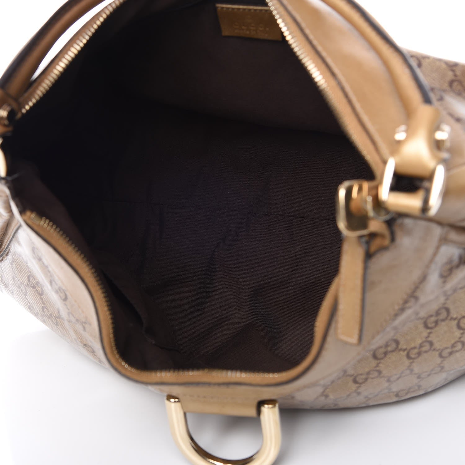 Gucci Crystal Monogram Large D Gold Hobo Gold 5 of 18