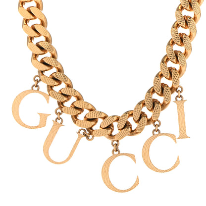 Gucci Script Choker Necklace Gold 4 of 6