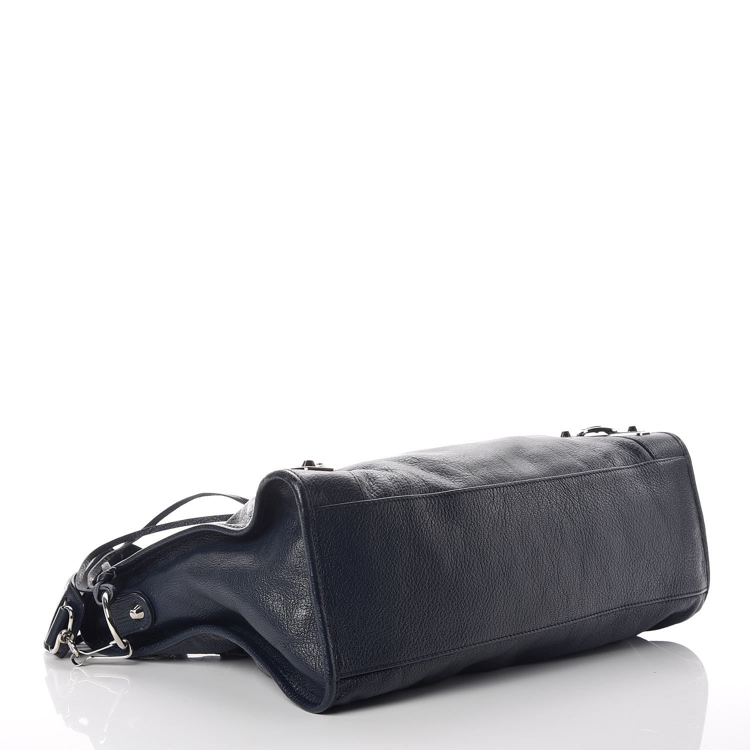 Balenciaga Chevre Silver Metallic Edge Hardware City Bleu Nuit Dark Sea 5 of 10