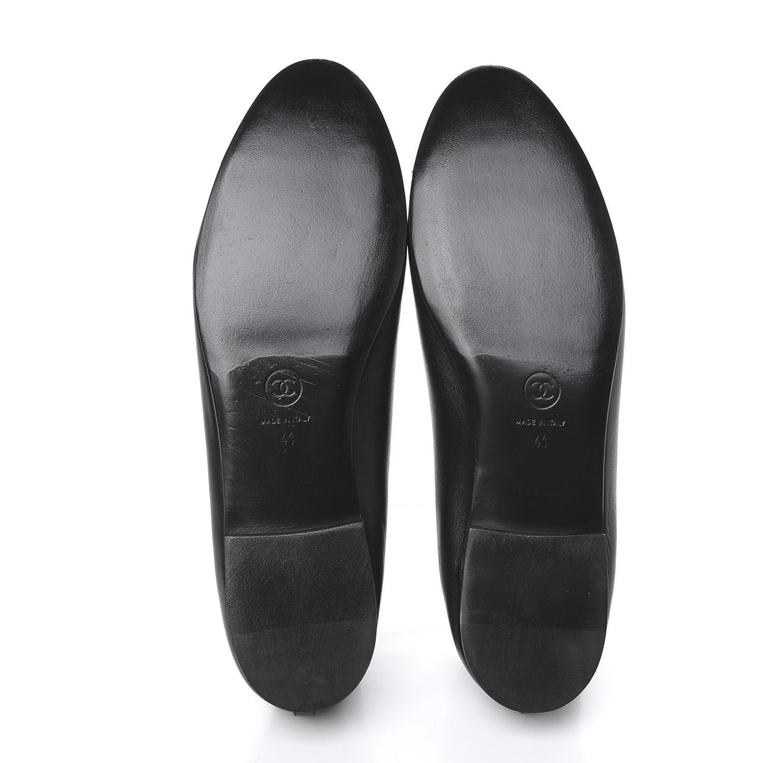 Chanel Lambskin Patent Cap Toe Ballerina Flats 41 Black 5 of 9