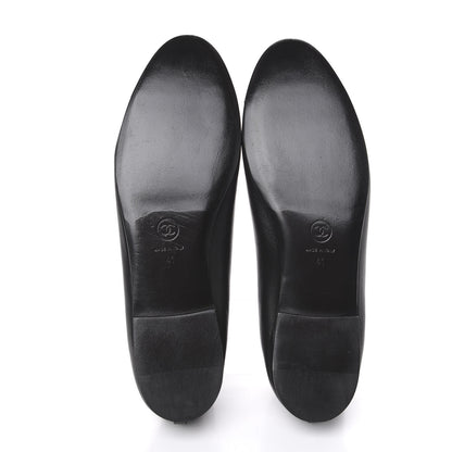 Chanel Lambskin Patent Cap Toe Ballerina Flats 41 Black 5 of 9