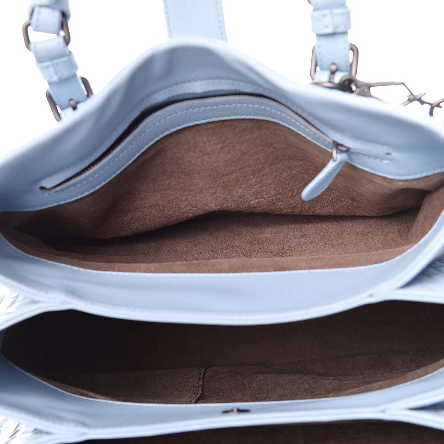 Light Calf Intrecciato Small Roma Topazio