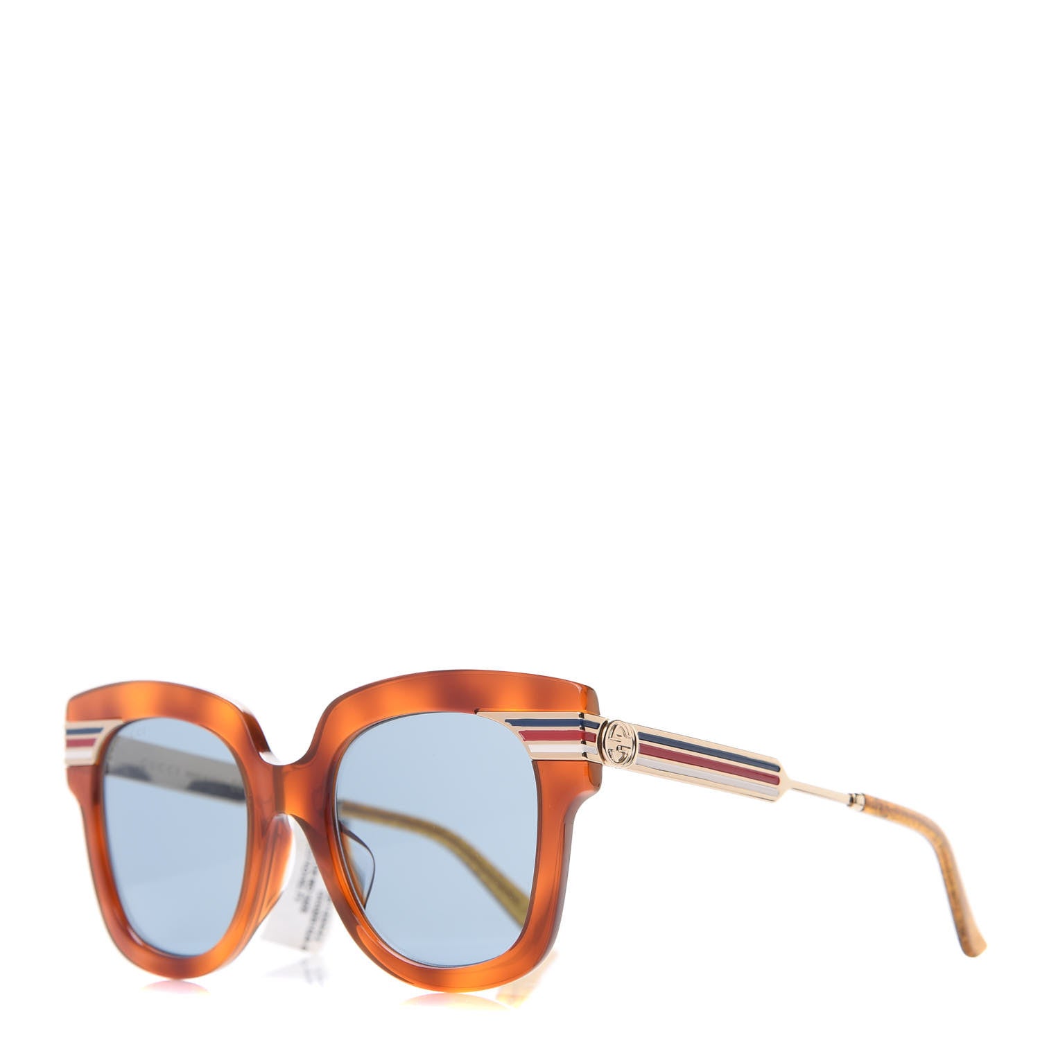 Gucci Acetate Square Frame Web GG0281/S Sunglasses Havana 1 of 7