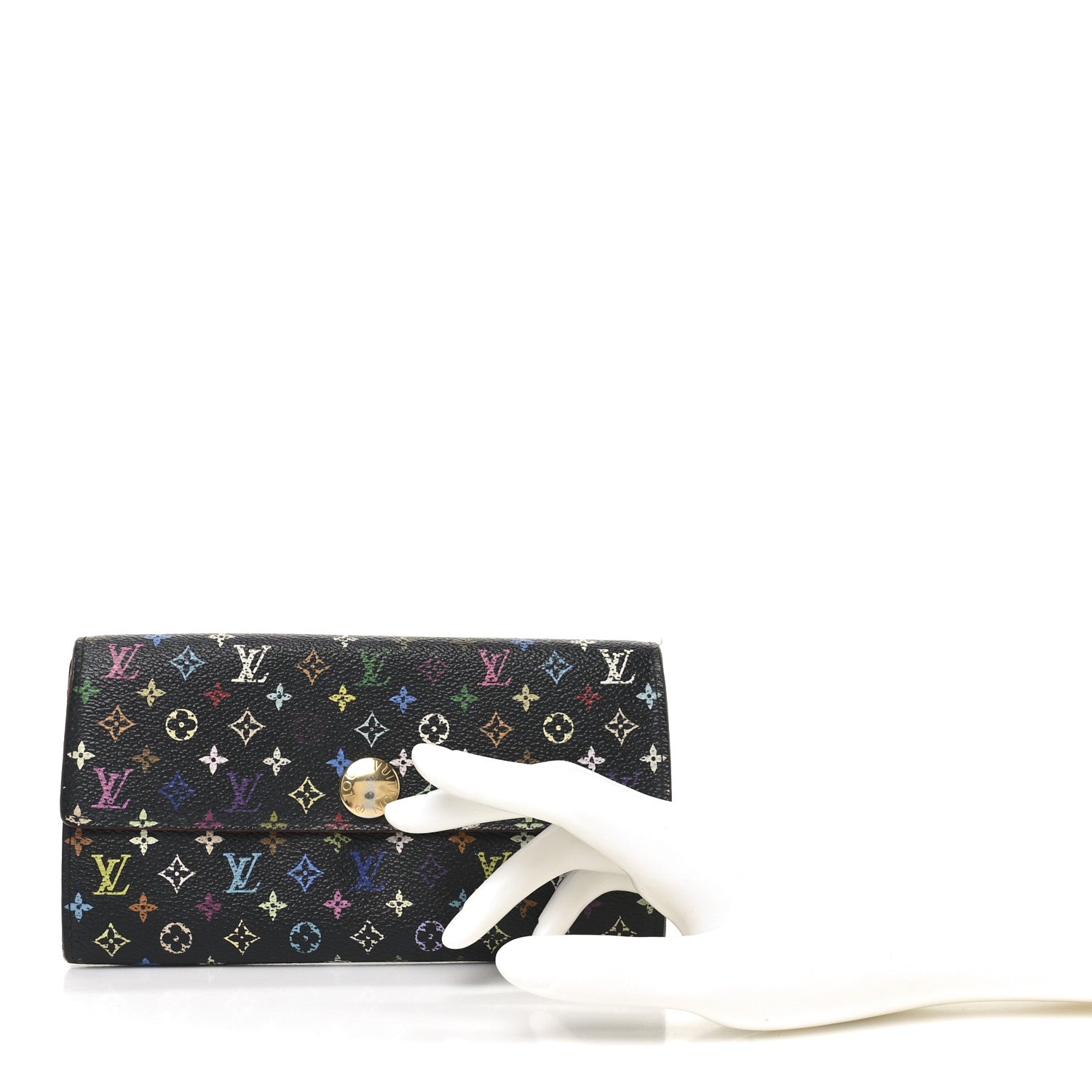Louis Vuitton Monogram Multicolor Sarah Wallet Black 2 of 10