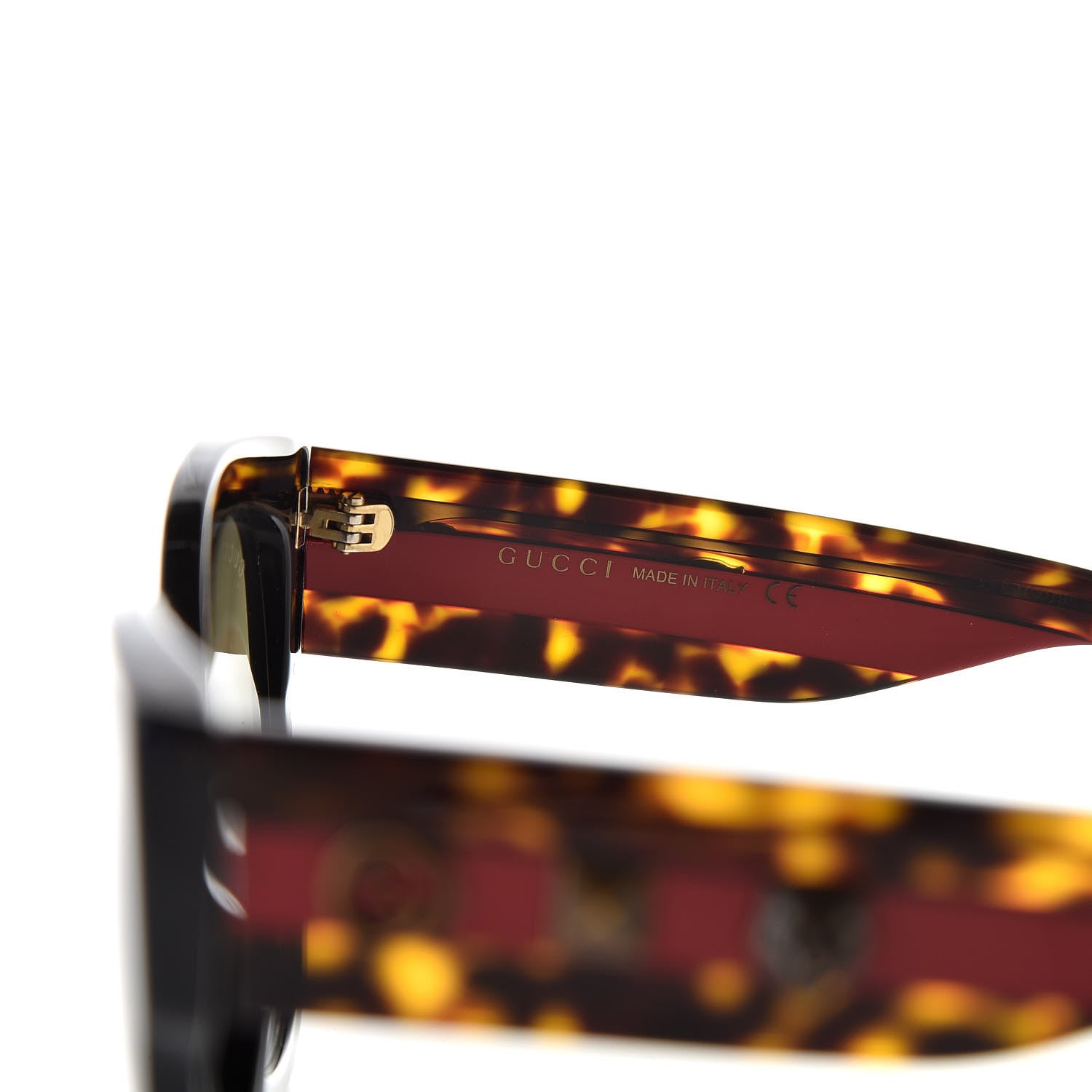 Gucci Acetate Square Frame Web Sunglasses GG0059S Black Tortoise 6 of 8