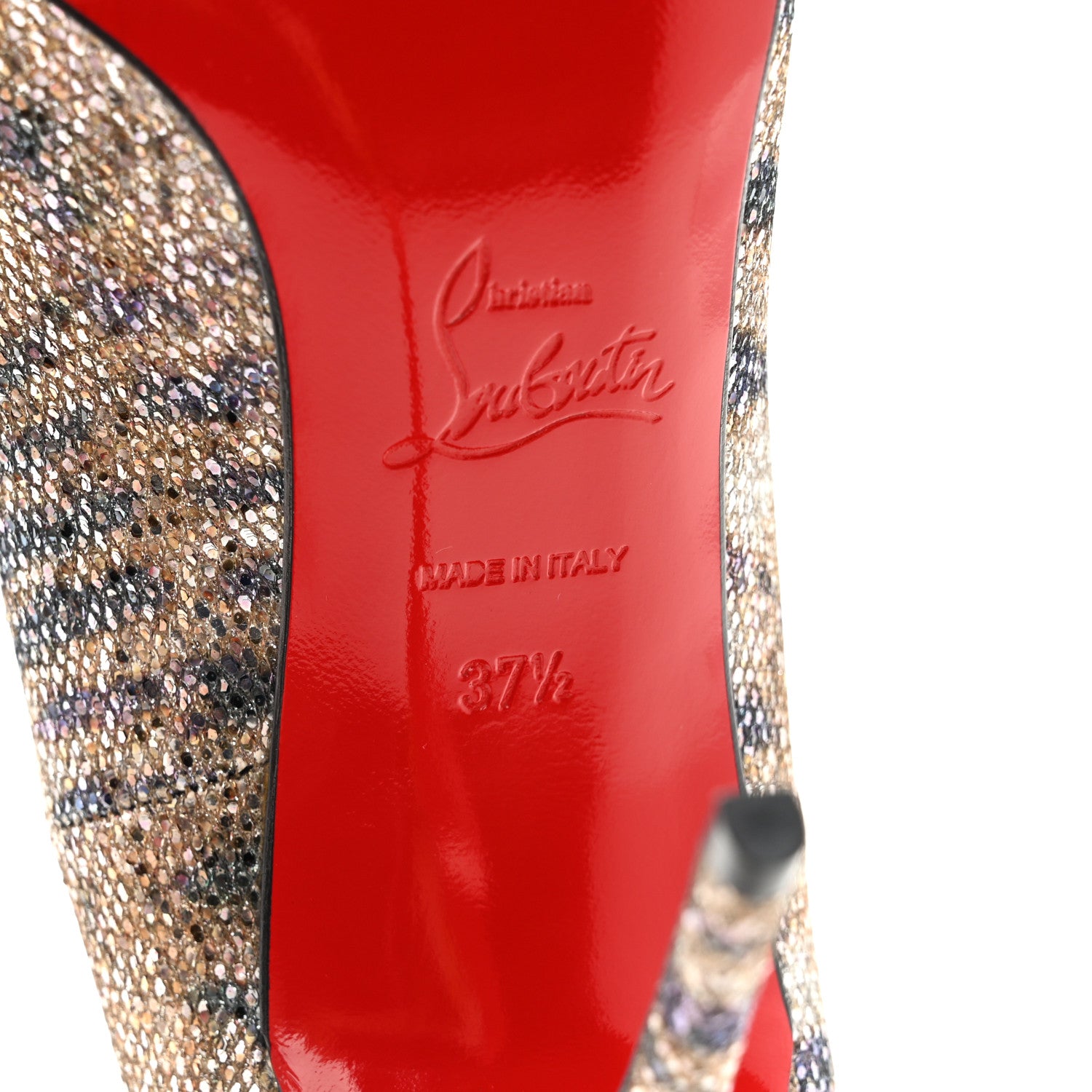 Christian Louboutin Glitter Sirene Pigalle Follies 100 Pumps 37.5 Gold 8 of 10
