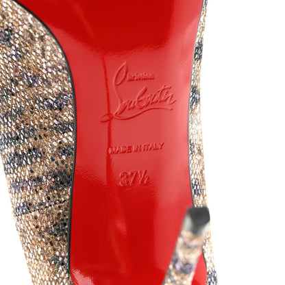 Christian Louboutin Glitter Sirene Pigalle Follies 100 Pumps 37.5 Gold 8 of 10