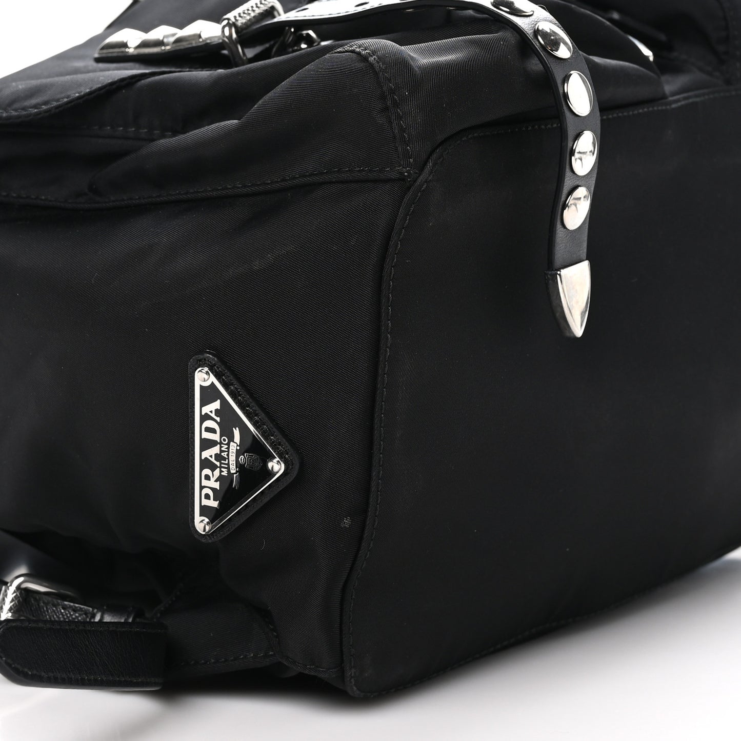 Nylon New Vela Studded Backpack Black