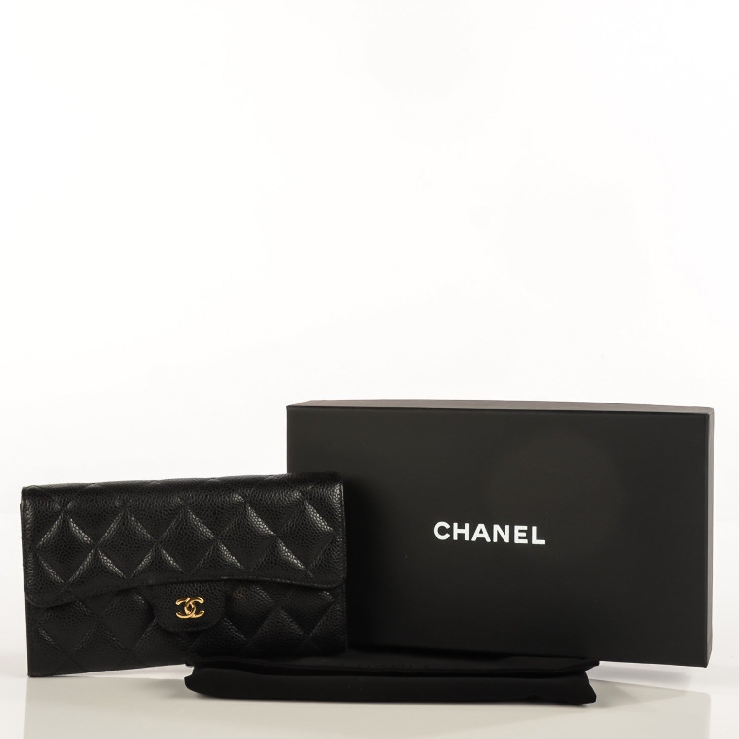 Chanel Caviar Quilted Large Flap Wallet Black 6 of 10