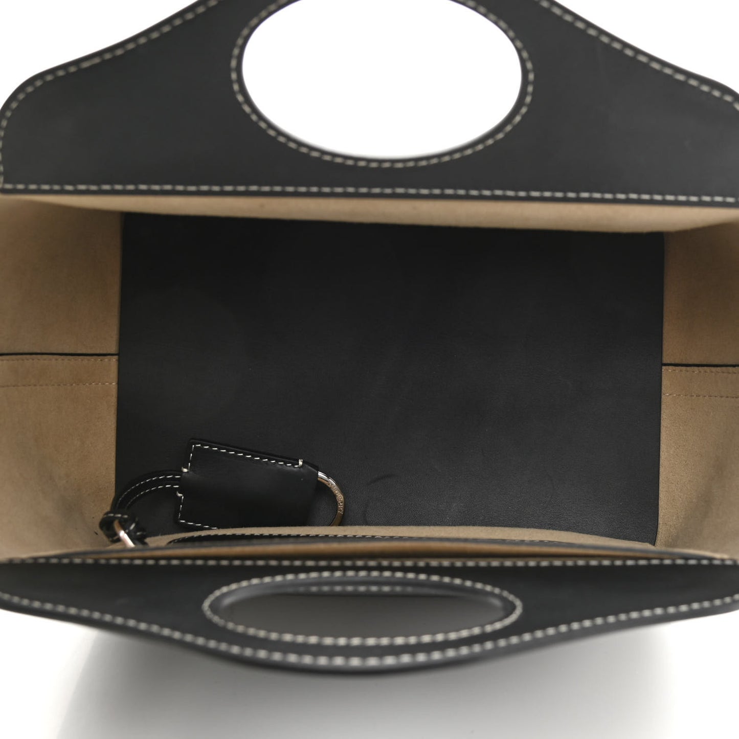 Soft Calfskin Small Pocket Tote Bag Black