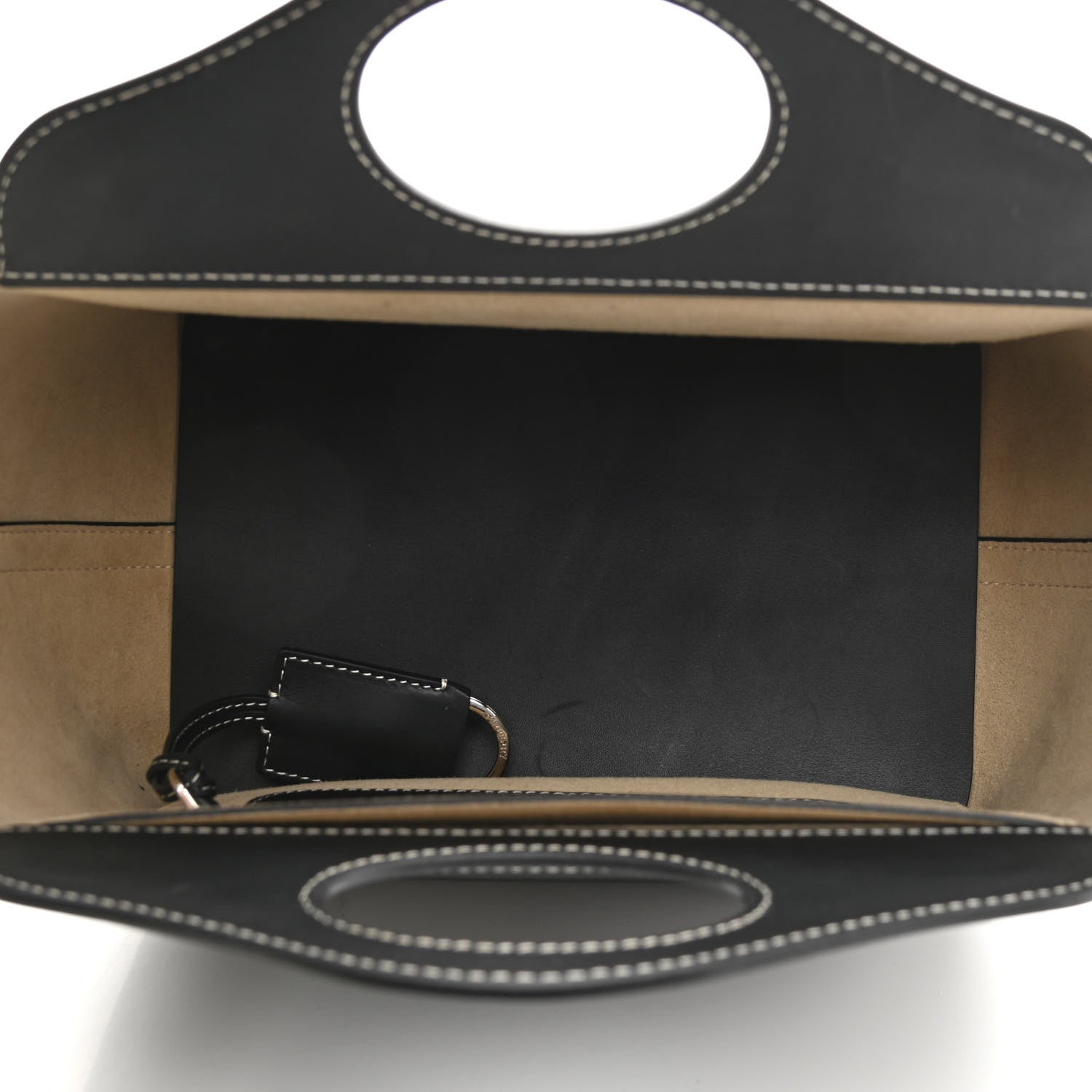 Burberry Soft Calfskin Small Pocket Tote Bag Black 5 of 8