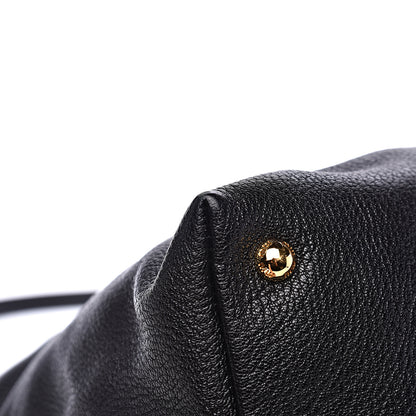 Miu Miu Goatskin Madras Zip Tote Black 9 of 12