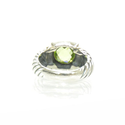 David Yurman Sterling Silver 14K Yellow Gold Peridot 7mm Noblesse Ring 54 7 4 of 6