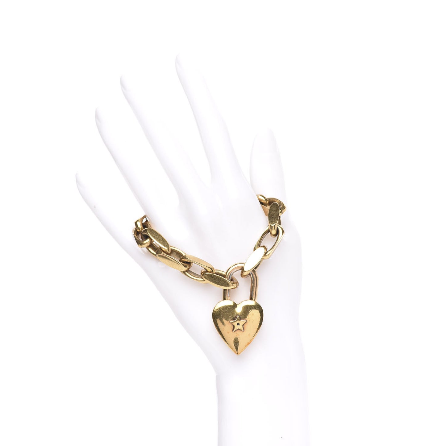 Metal Heart Lock Chain Bracelet Gold