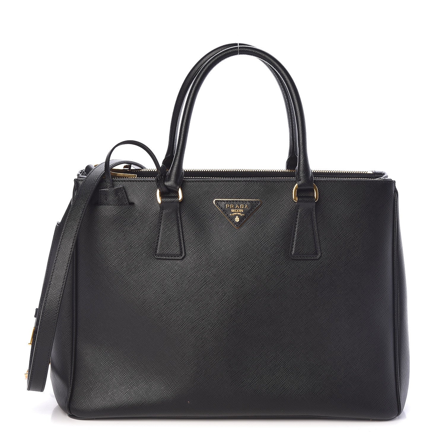 Prada Saffiano Medium Galleria Double Zip Tote Black 1 of 9