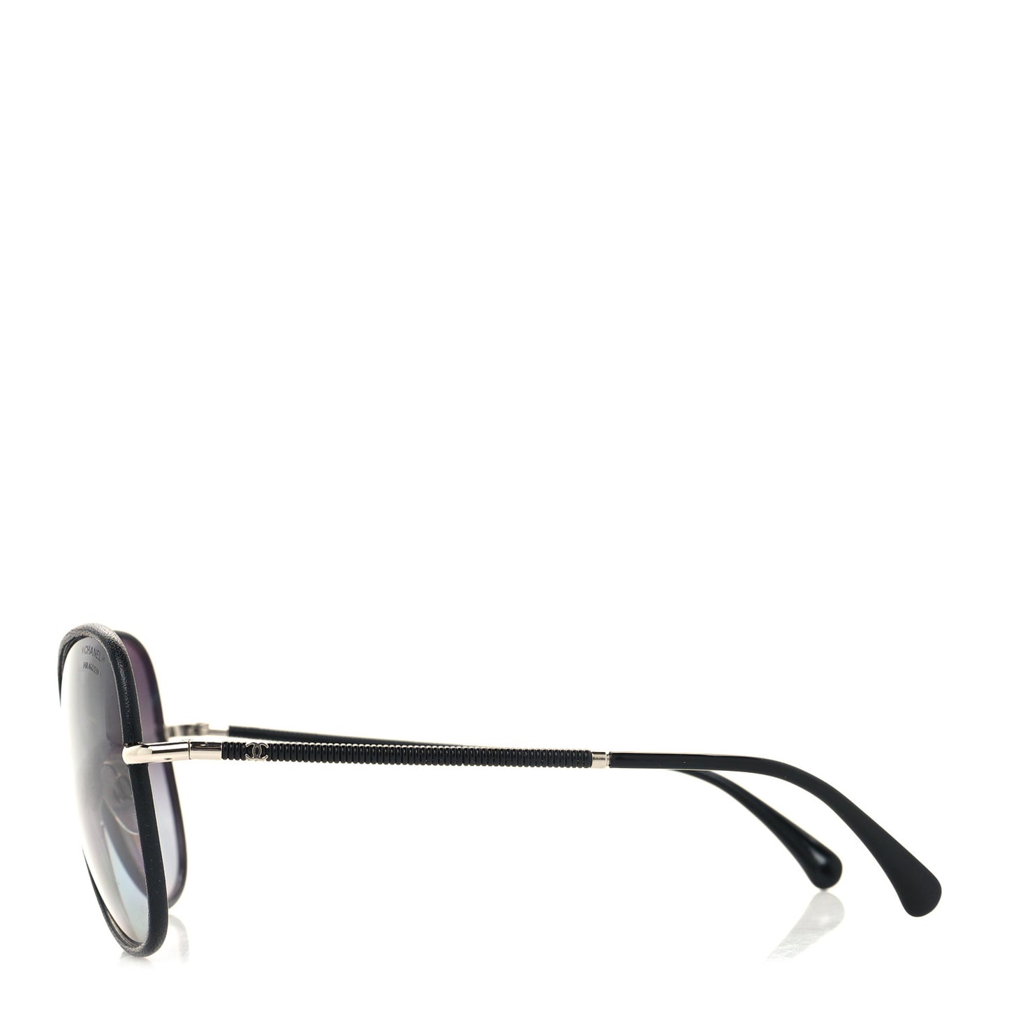 Metal Lambskin Polarized Pilot Fall Sunglasses 4227-Q Black
