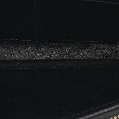 Saint Laurent Grain De Poudre Matelasse Chevron Monogram Flap Wallet Black 5 of 7