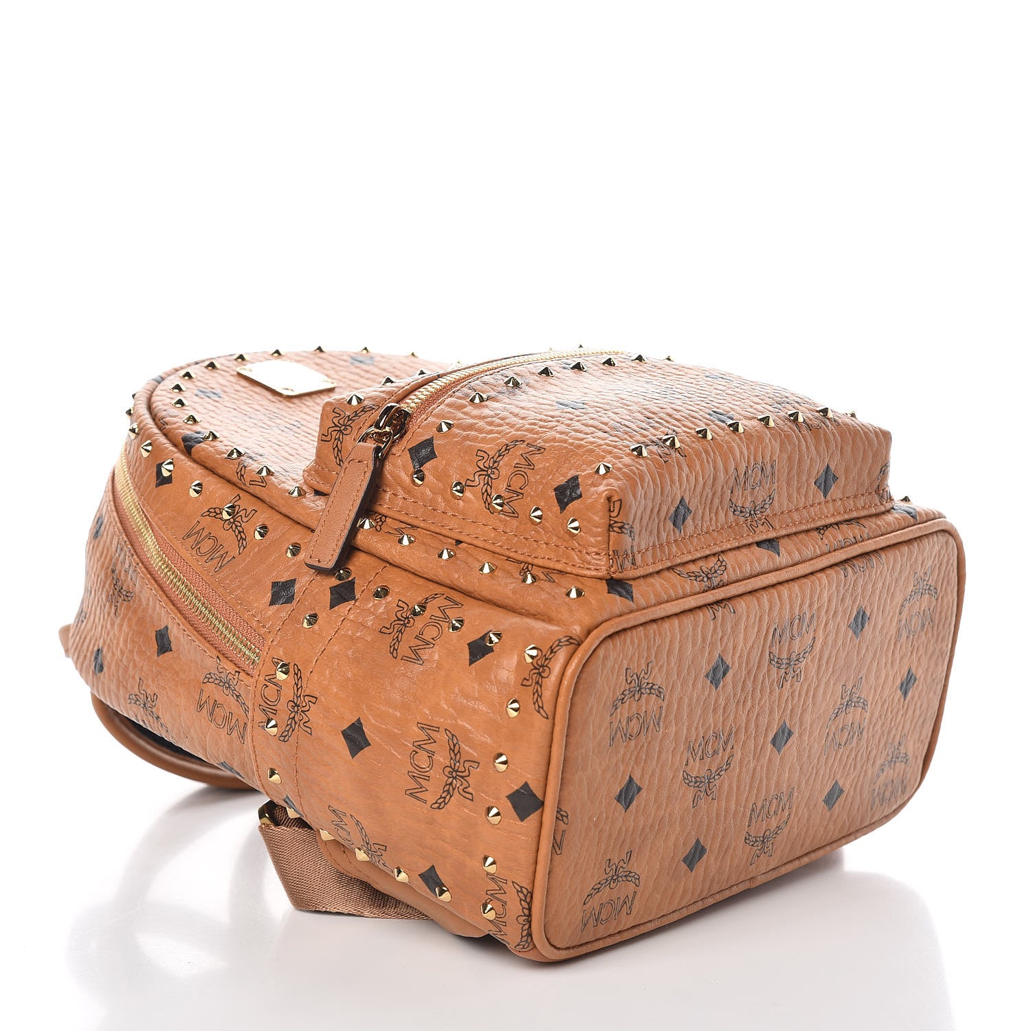 MCM Visetos Outline Stud Mini Stark Backpack Cognac 4 of 9