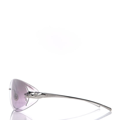 Cartier Panthere De Rimless Sunglasses in Purple and Silver 3 of 6