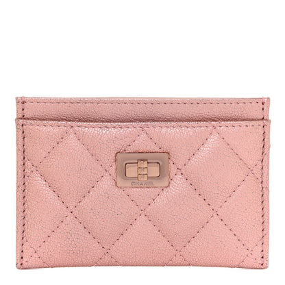 Chanel Metallic Caviar Quilted Reissue Card Holder Rose Gold 1 of 9