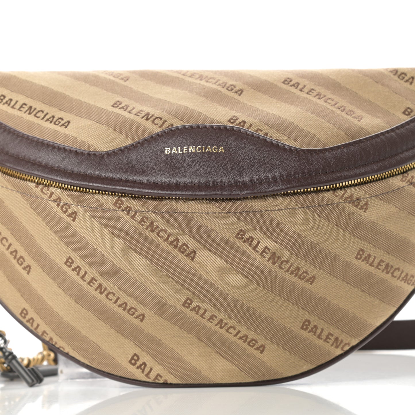Canvas Jacquard Diagonal Allover Logo XS Souvenir Belt Bag Beige