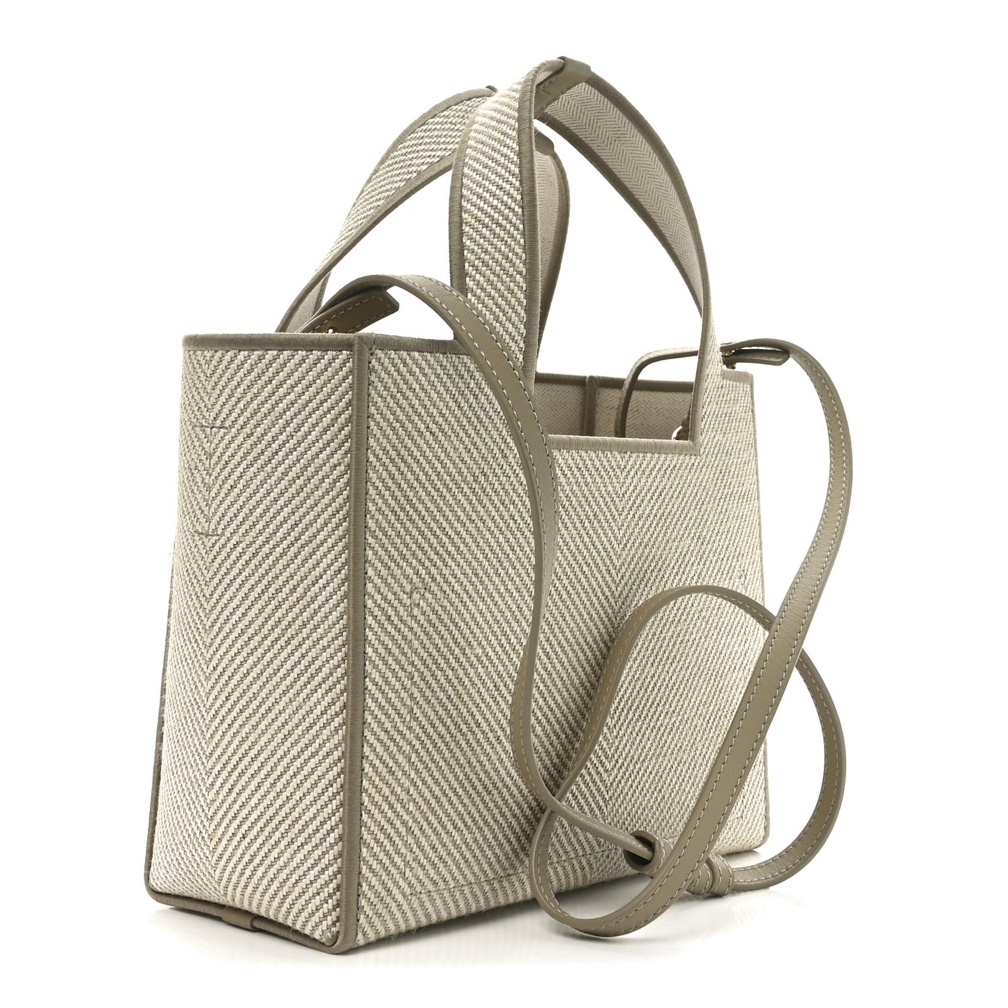 Jacquard Canvas Small Font Tote Ecru