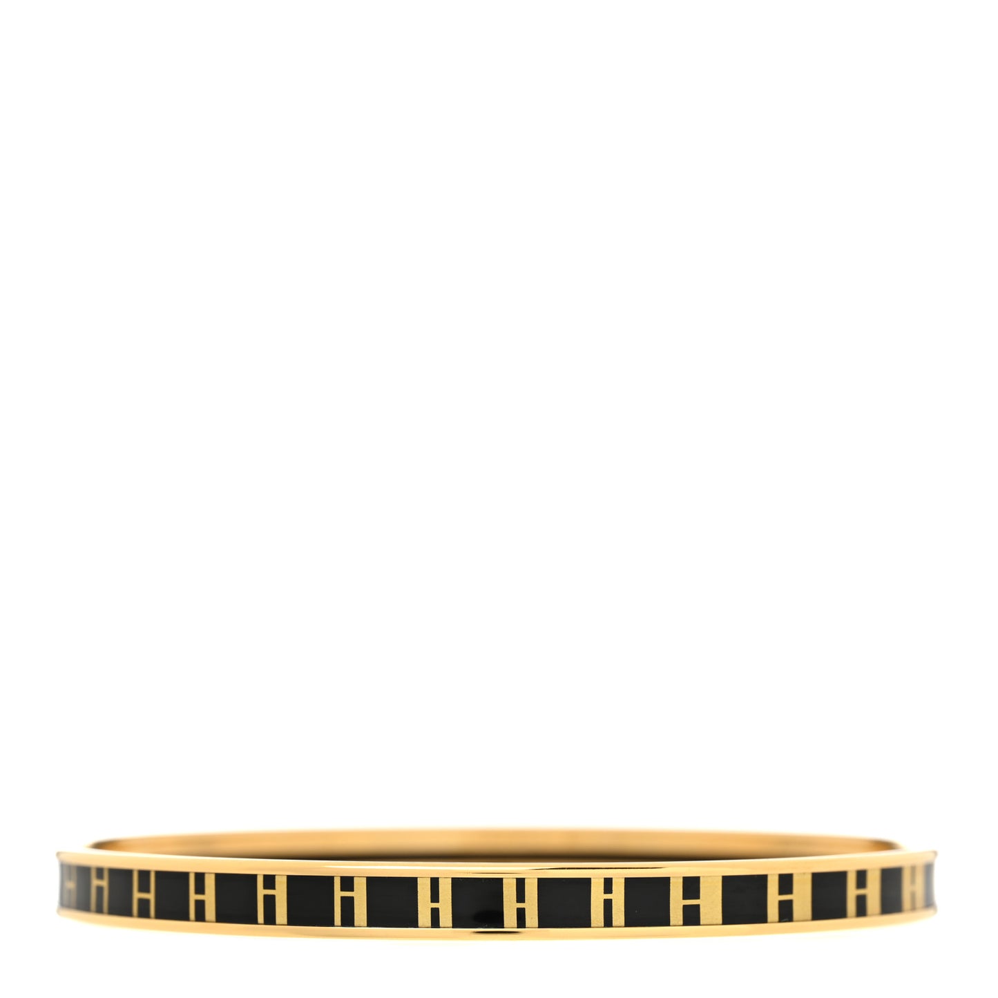 Enamel Extra Narrow Op'H Bangle Bracelet 70 Black