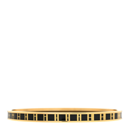 Hermes Enamel Extra Narrow Op'H Bangle Bracelet 70 Black 1 of 6